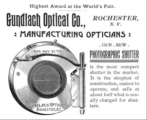 Gundlach Single Valve Right Side Shutter Tha American Annual of Photography and Photographic Times Almanac for 1895, The Scovill & Adams Company